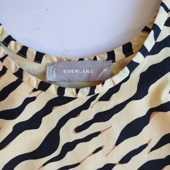 Everlane The Poplin Animal Print Dress Boho Fierce Trendy Striking Pockets  Sz M - Picture 3 of 11